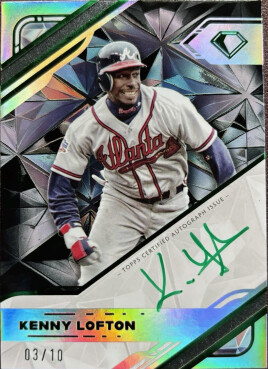 2025 Topps Diamond Icons White PolychromatINK Autographs Black Green Ink #WPAKL Kenny Lofton /10