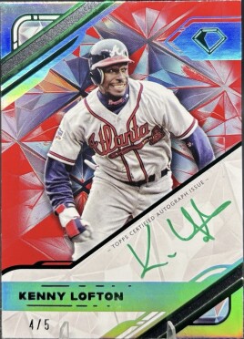 2025 Topps Diamond Icons White PolychromatINK Autographs Red Green Ink #WPAKL Kenny Lofton /5