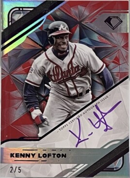 2025 Topps Diamond Icons White PolychromatINK Autographs Red Purple Ink #WPAKL Kenny Lofton /5