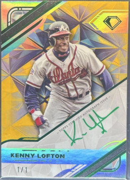 2025 Topps Diamond Icons White PolychromatINK Autographs Gold Green Ink #WPAKL Kenny Lofton /1