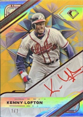 2025 Topps Diamond Icons White PolychromatINK Autographs Gold Red Ink #WPAKL Kenny Lofton /1