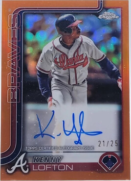 2025 Topps Chrome Update Legends Autographs Orange Refractors #CLAKL Kenny Lofton /25