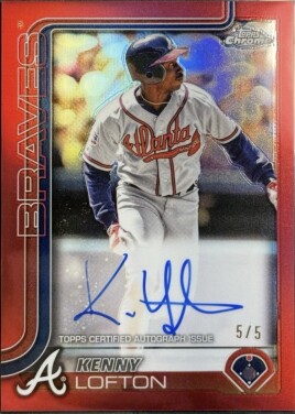 2025 Topps Chrome Update Legends Autographs Red Refractors #CLAKL Kenny Lofton /5