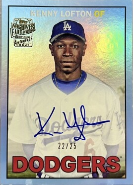 2025 Topps Archives '67 Topps Fan Favorites Autographs Blue Foilboard #67FFAKL Kenny Lofton /25