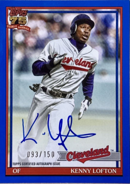 2026 Topps '91 Topps Autographs Blue Foil #91AKL Kenny Lofton /150