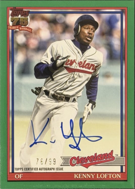 2026 Topps '91 Topps Autographs Green Foil #91AKL Kenny Lofton /99