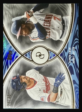 2026 Topps Dynamic Duals Blue #27 Steven Kwan/Kenny Lofton /25
